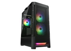 COUGAR | Case Airface RGB Black | PC Case | Mid Tower / Mesh Front Panel / 2 x 140mm ARGB Fans / 1x 120mm ARGB Fan / TG Left Panel / Black